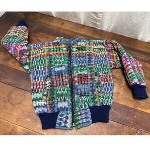 Vintage Patchwork Ikat Pattern Bomber Jacket Infant Sized No Size / Material Tag